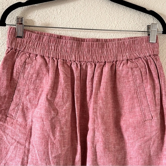 LOFT Linen Blend Mini Pocket Skirt heather Salmon Women size Small - Picture 2 of 9